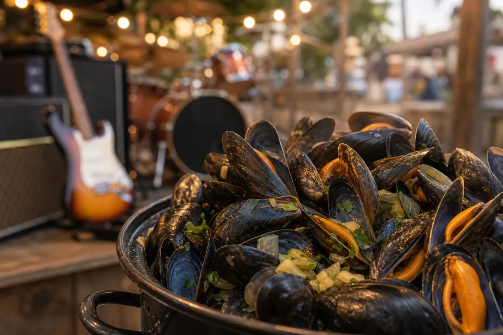 Le repas village – Soirée rock’n moules à Loix