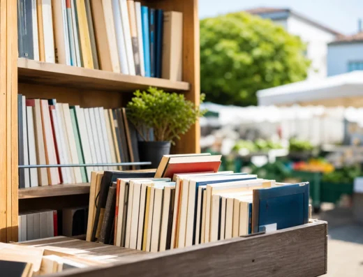 Librairie itinérante par Esprit Nomade au marché de La Noue
