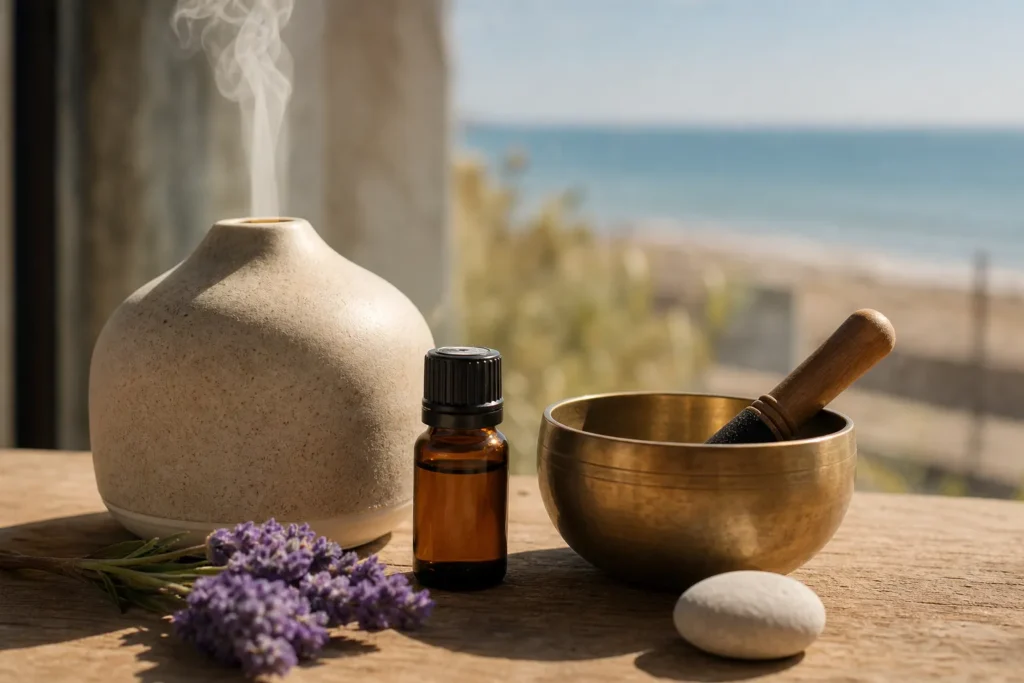 Pause sensorielle : respiration, sons et huiles essentielles