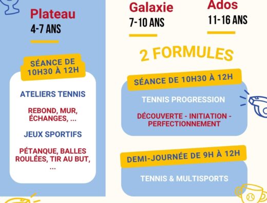 Stages jeunes Tennis & Multisports – Vacances d’octobre