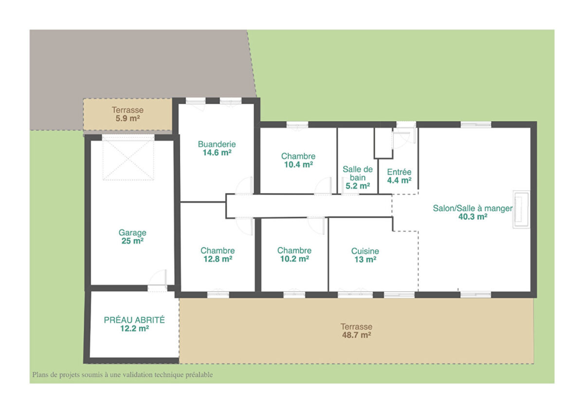 Maison 3/4 chambres Plain-pied 114 m2  sur parcelle de 810 m2 — photo 11/12