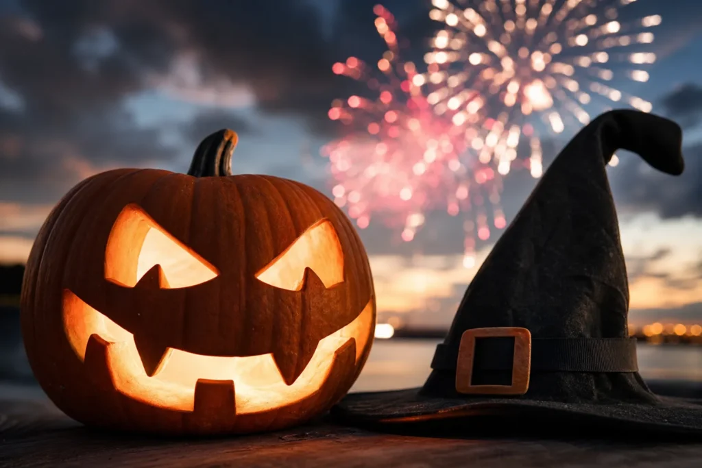 Halloween Party et feu d&rsquo;artifice